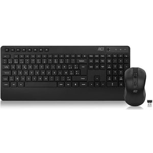 ACT Kabellose Tastatur und Maus – AZERTY (FR) – kabellose Maus und Tastatur für Computer und Laptops – Maus DPI 1600 – aus recycelten Materialien – kompatibel mit Mac und