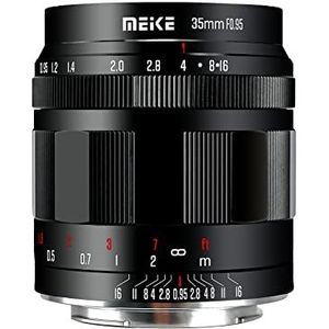 Meike 35mm f0.95 große Blende, manueller Fokus, kompatibel mit Panasonic Lumix M43 MFT Mount Digitalkameras, spiegellose Kameras