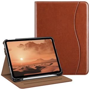 FINTIE Schutzhülle kompatibel mit iPad der 10. Generation (2022) 10,9 Zoll, Multi-Winkel-Ansicht, Schutzhülle mit Stifthalter und Tasche, Auto Sleep/Wake, Braun