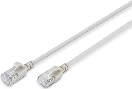 DIGITUS LAN Kabel Cat 6A – 1,5m – Slim Version AWG 32/7 – 10 Gbit/s – RJ45 Netzwerkkabel – F/FTP – PoE+ – LSZH – Kompatibel zu Cat7, Cat6, Cat5e – Grau