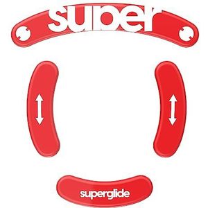 Superglide2 – Neue kontrollierbare Geschwindigkeit, strukturierte Oberfläche, glatteste Mausfüße/Schlittschuhe aus ultrastarkem Glas, Glatte und langlebige Sohle für Logitech GPro Wireless [rot]