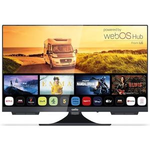 Cello C2424WS Trav 24 Zoll / 60 cm Smart HD 12 Volt Rahmenlos Camping Reise TV - FreeSat: Netflix, Prime Video - 12V Fernseher mit LG WebOS, Triple Tuner und Bluetooth für Wohnmobil, LKW & Boot [2025]