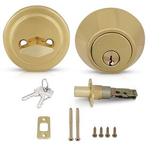 Honeywell 8111009 Single Cylinder Deadbolt, Polished Brass by Honeywell