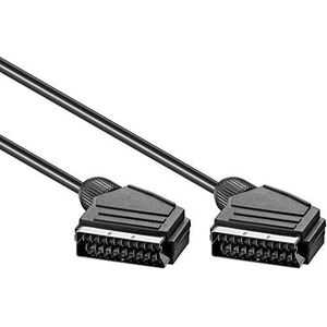 PremiumCord SCART Kabel 1m, Stecker auf Stecker, 21-polig, Schwarz, KJSS-1