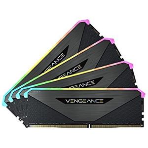 Corsair Vengeance RGB RT 64 GB (4 x 16 GB) DDR4 3.200MHz C16 Arbeitsspeicher (Dynamische RGB-Beleuchtung, Optimiert für AMD 300/400/500 Series, Kompatibilität mit Intel 300/400/500 Series) Schwarz