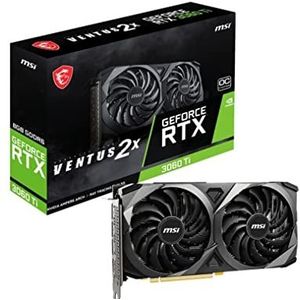 MSI GeForce RTX 3060 Ti VENTUS 2X 8G OCV1 LHR Gaming Grafikkarte - NVIDIA RTX 3060 Ti LHR, GPU 1695 MHz, 8 GB GDDR6 Speicher, Schwarz