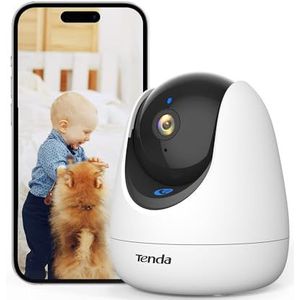Tenda CP3 Pro V1.1 Überwachungskamera Innen, 2K WLAN Indoor Kamera mit 2-Wege-Audio, 360°drehbar, Nachtsicht, Personenverfolgung, Anrufe mit einem klick, Alarms & Push-Nachricht, Haustierkamera Alexa