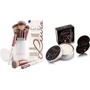 Pinselset Make-Up Von Luvia, Schminkpinsel & Luvia Pinselseife Kosmetik - Essential Brush Soap Citro – Zur Kosmetik-Pinsel-Reinigung – Ideale Beauty-Blender Seife – 100g XXL