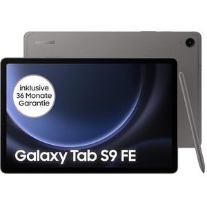 Samsung Galaxy Tab S9 FE Android-Tablet, 27,7 cm / 10,9 Zoll Display, 256 GB Speicher, Mit Stift (S Pen), Lange Akkulaufzeit, 5G, Grau, Inkl. 36 Monate Herstellergarantie [Exklusiv bei Amazon]