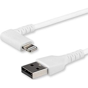 StarTech.com 2m USB-A auf Lightning-Kabel - 90° rechtwinkliges USB Typ-A auf Ladekabel - Synchronisationskabel - Apple MFi-zertifiziert iPad/iPhone 12 - Weiß (RUSBLTMM2MWR)