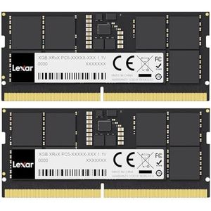 Lexar SODIMM 2x8GB DDR5 RAM 5600MHz, 262-Pin SODIMM Laptop-RAM, Hochleistungs Gaming DRAM SO-DIMM für Laptop-Speicher/All-in-One Intel NUC Mini-PC, 1,1 V, CL46-45-45-90 (LD5S08G56C46ST-BGD)