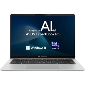 ASUS ExpertBook P5 AI Laptop I 14"" WQXGA Touch-Display | Intel® Core™ Ultra 5 226V I 16 GB RAM I 512 GB SSD I Intel® Arc™ 130V I QWERTZ Tastatur I Misty Grey