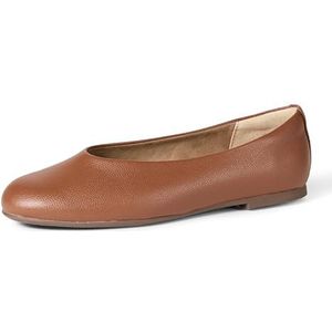 Amazon Essentials Damen Faltbare Ballerinas, Bräunen Kunstleder, 39 EU
