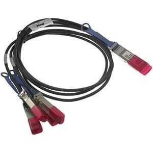 Dell QSFP28-4 x SFP28, 2 m Glasfaser-Kabel Black, Red - Faseroptikkabel (2 m, 2 m, QSFP28, Stecker auf Stecker, Schwarz, Red)