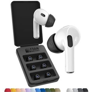 Foam Masters Memory Foam Ohrstöpsel für AirPods Pro 1. & 2. Generation | 3 Paar 4.0 - Black Magic | Bequem | Sicher | Bessere Geräuschunterdrückung | Ersatzknospen (Medium, Schwarz)