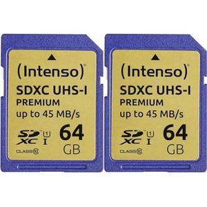 Intenso 3421490 Flash-Speicher 64 GB SDXC UHS-I Klasse 10 (Packung mit 2)