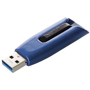 Verbatim Store 'n' Go V3 MAX USB-Stick, USB-3.2 Gen 1, 64GB, Speicherstick mit Schiebemechanismus, SuperSpeed-Schnittstelle, externer Speicher für Laptop Notebook & Co, blau/schwarz