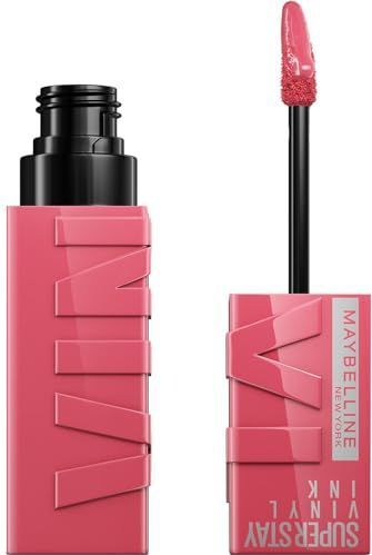 Maybelline New York flüssiger Lippenstift, Liquid Lipstick mit 16 Stunden Halt und glänzendem Finish, Super Stay Vinyl Ink, Nr. 145 Rogue, 4,2 ml