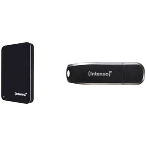Intenso 6023560 1TB Memory Drive USB 3.0 2.5' External Hard Drive, Mechanische Festplatte & Speed Line, 16GB Speicherstick, USB-Stick 3.2 Gen 1x1, schwarz