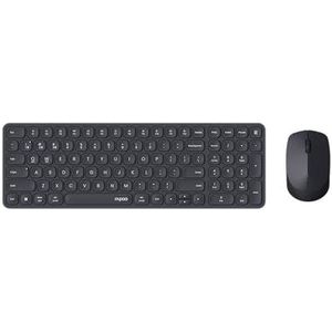 Rapoo I Kabellose Tastatur und Maus (9310M, Ultraslim, Bluethooth, 2,4 GHz, Batterien) Dunkelgrau