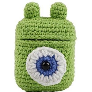 Hülle für Airpods 1 y 2 mit Silion Inneres und Crochet außen mit Monster Design