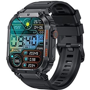 Denver Smartwatch Herren Stahl Gear Smartwatch Mit Bluetooth 5.0, Herzfrequenzsensor, Blutdruck, Blutsauerstoff, Anruf Funktion, Schritte & Schlaf Tracking, 1.96"" TFT Display,