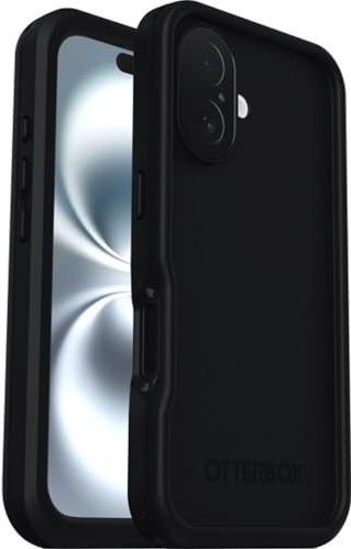 OtterBox Frē Series MagSafe Hülle für iPhone 16, Wasserdicht (IP68), stoßfest, schmutzabweisend, Hülle mit integriertem Displayschutz, 5X getestet nach Militärstandard, Schwarz