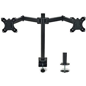 OVERMUST Doppelarm für Monitor für 13-32 Zoll -Bildschirme - Höhenverstellbar bis zu 410 mm - Belastbarkeit 10 kg pro Arm - Maximale Auszugslänge 460 mm - Neigung +/-90° - Drehung 180°- 230°