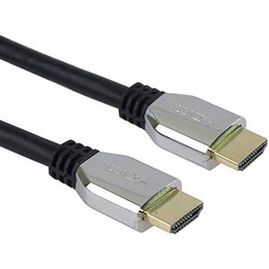 PremiumCord 8K Ultra High Speed ​​HDMI 2.1 Kabel M/M 48Gbps mit Ethernet, Kompatibel mit Video 8K@60Hz, Deep Color, 3D, eARC, HDR, 3X geschirmt, vergoldete Anschlüsse, silberne Zinkverbinder, 1,5 m