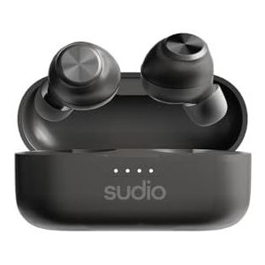 sudio T3 Midnight Black - In-Ear Earbuds. Up to 6 Hours Play time (25 Hours total), Snug and Comfortable Design, Built-In Microphones (2), Touch Buttons, USB-C Charging, Bluetooth 5.4