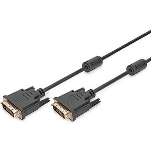DIGITUS DVI Anschlusskabel, DVI(24+1), 2x Ferrit St/St, 5.0m, DVI-D Dual Link - Schwarz