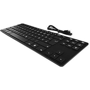 Matias FK308PCBB-DE Aluminum Tenkeyless USB Tastatur Keyboard für PC QWERTZ Deutsch ergonomisch compact 88-Tasten ohne Ziffernblock - Schwarz