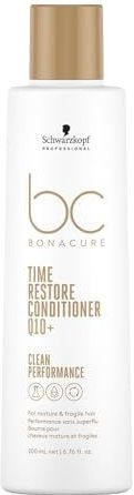 Schwarzkopf Professional Bonacure Time Restore Conditioner Haarspülung Für Reifes Haar Vegan Q10+ Schutz Vor Sichtbaren Zeichen Des Alterns Feucht Gepflegtes Haargefühl Elastizität Entwirrend 200 ml
