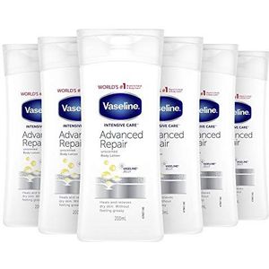 6 x Vaseline Intensivpflege Body Lotion - Advanced Repair - für trockene und empfindliche Haut - 200 ml