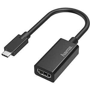 Hama USB C auf HDMI Adapter, 4K Ultra HD 30 Hz (USB C Adapter zum Anschluss von PC, Laptop, MacBook, Tablet, iPad an Monitor, TV, Beamer, kompatibel mit Thunderbolt 3, 4, edles Gehäuse), schwarz