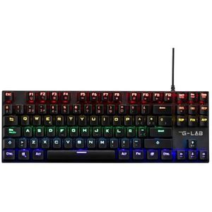 The G-Lab Keyz Mercury TKL Mechanische Gaming-Tastatur, USB, TKL-Format, spanisches Layout, RGB LED, programmierbar, Gaming-Tastatur, Switch Outemu Red, PC/PS4/PS5, Schwarz
