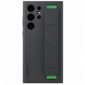 Samsung Silicone Grip Smartphone Case EF-GS918 für Galaxy S23 Ultra, Handy-Hülle, Fingerhalterung, Schlankes Design, Black