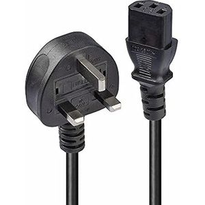 Lindy 0,7 m 3-Pin-UK-Stecker auf IEC C13 Netzkabel, schwarz