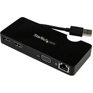 StarTech.com USB 3.0 Universal Laptop Mini Dockingstation mit HDMI oder VGA, Gigabit Ethernet, USB 3.0