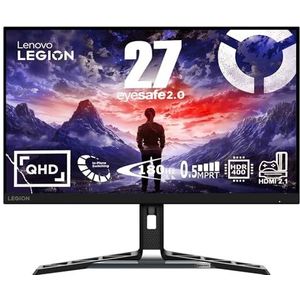 Lenovo Legion R27qe | 27"" QHD Gaming Monitor | 2560x1440 | 180Hz | 450 nits | 0,5ms Reaktionszeit | HDMI | DisplayPort | AMD FreeSync | schwarz