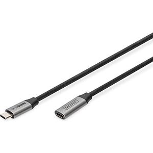 DIGITUS USB-C Verlängerungskabel - USB 3.0 Gen1 - Buchse auf Stecker - 5 Gbps - 60W Power Delivery - Thunderbolt 3-4k/60Hz - 0,5m - schwarz