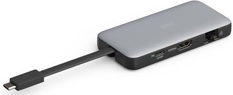 DIGITUS USB-C Travel Docking Station - 7-Ports - 1x HDMI UltraHD 4k/60Hz - 2X USB-A 3.2 Gen1-1x USB-C 100W PD 3.0-1x RJ45 - Dual Kartenleser - Grau