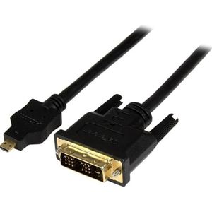 StarTech.com 1m Micro HDMI auf DVI Kabel - Micro HDMI zu DVI-Adapterkabel - Micro HDMI Typ-D Gerät auf DVI-D Single-Link Monitor/Display/Projektor Monitor/Konverterkabel - Robust (HDDDVIMM1M)