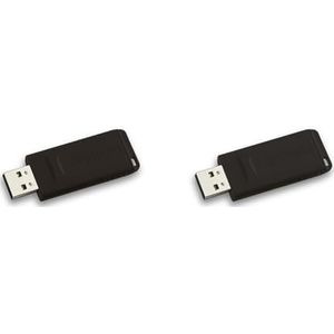 Verbatim Slider USB-Stick Drive 32 GB, USB 2.0, USB Speicherstick, für Laptop Notebook Ultrabook TV Autoradio, USB 2.0 Stick, Datenstick mit Schiebemechanismus, Schwarz (Packung mit 2)