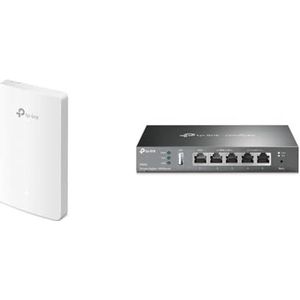 TP-Link EAP615-Wall AX1800 Dual-Band Wi-Fi 6 Accesspoint & ER605 5 Port Dual/Multiple WAN VPN Router