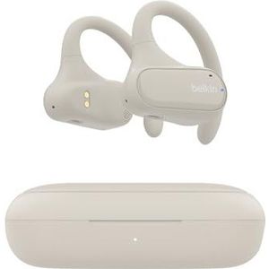 Belkin SoundForm ClearFit kabelloser Open-Ear Kopfhörer, leichter, bequemer Sportkopfhörer, Kopfhörer kabellos Bluetooth und wasserfest nach Schutzart IPX5, zum Wandern, Radfahren, Joggen – Sandfarben