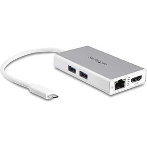 StarTech.com USB-C Multiport Adapter - USB-C Reise docking station mit 4k HDMI - 60W Power Delivery Pass-Through, GbE, 2x USB-A 3.0 Hub - Tragbares Mini USB Typ-C Dock für Laptop - Weiß (DKT30CHPDW)