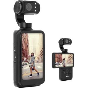 AgfaPhoto Realimove MC3X Mini-Kamera, stabilisiert, 3 Achsen, Full-HD-Video, LCD-Display, WiFi-Verbindung, Lithium-Akku, Schwarz