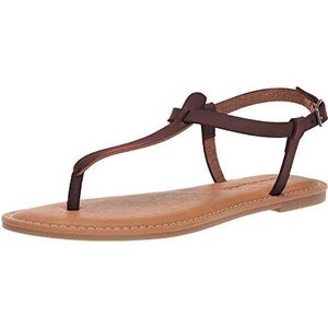 Amazon Essentials Damen Lässige Zehenstegsandale mit Knöchelriemen, Braun, 40 EU