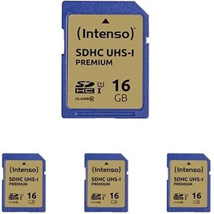 Intenso SDHC UHS-I 16GB Class 10 Speicherkarte blau, 4er Pack